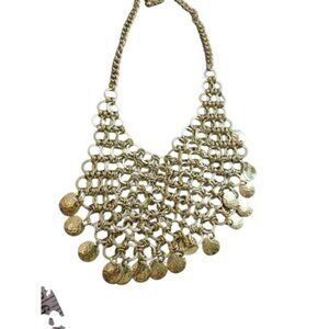 Chico's Gold tone Linked Gladiator Statement Style Necklace NWT $89